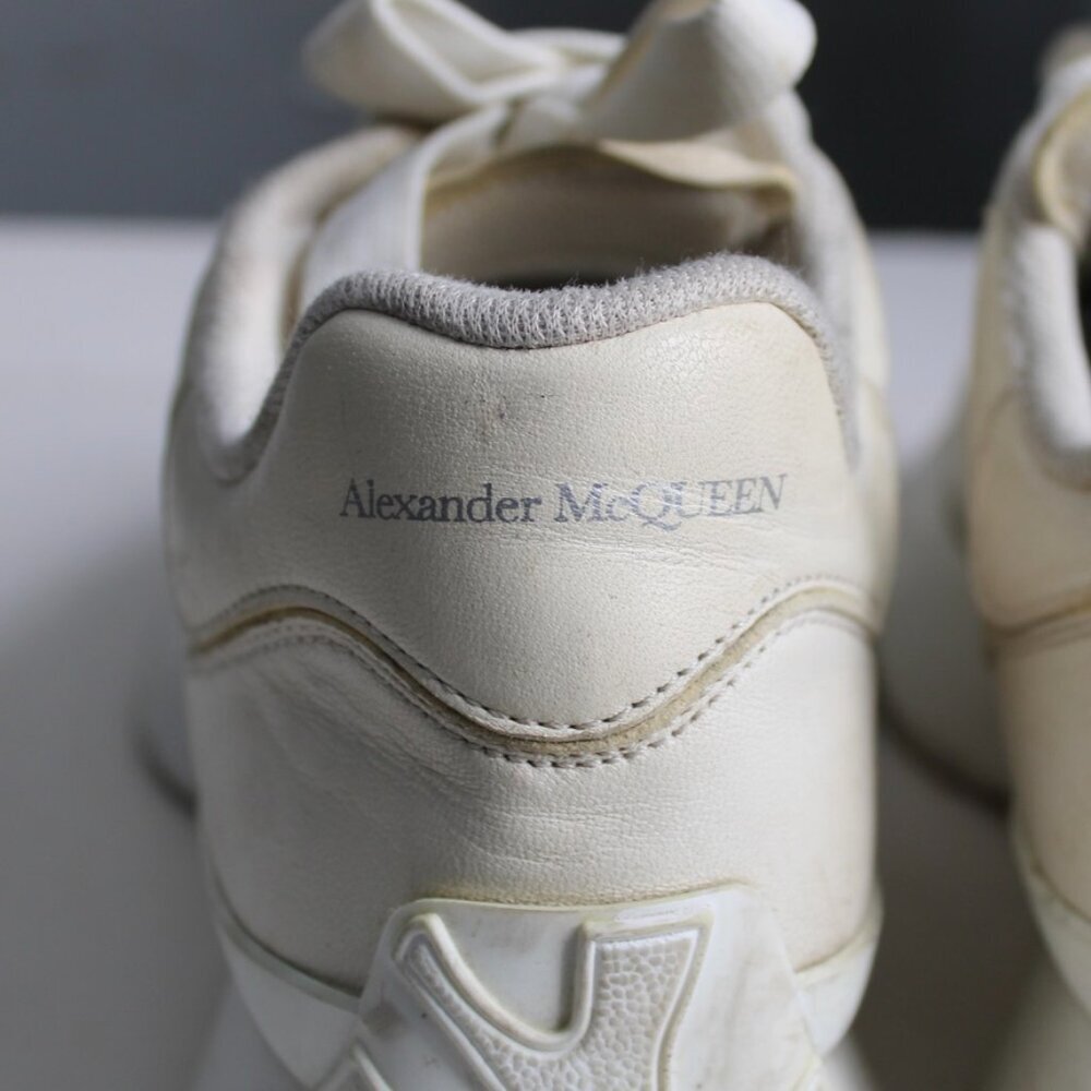Alexander McQueen Women's White Sprint Runner Low-Top Leather Sneakers sz 36 / 6 - Picture 9 of 14